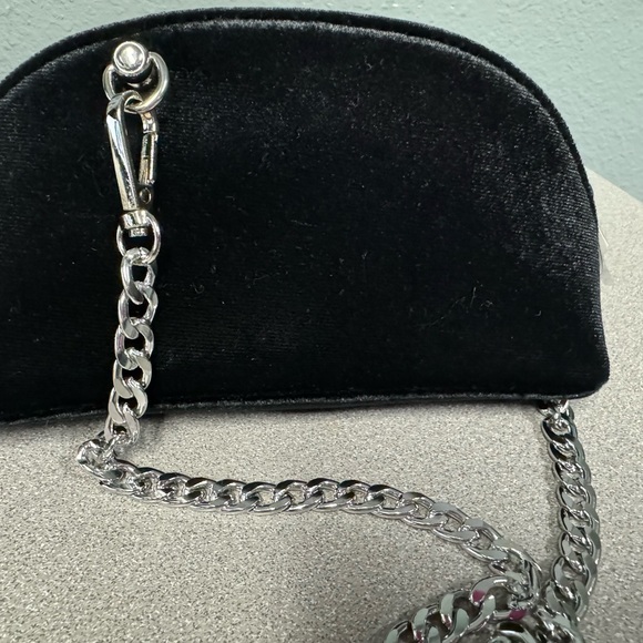 DIOR Velvet Black Crossbody Handbag chain Purse Evening Bag/makeup - Picture 11 of 16